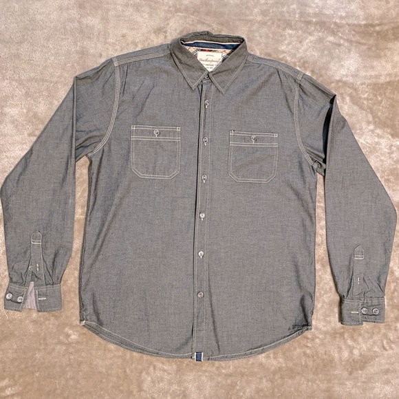 Weatherproof Long Sleeve Chambray Shirt Button-up Medium - Picture 1 of 6